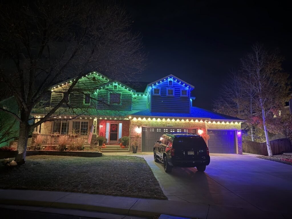 Permanent Govee Pro lighting installed by Holiday Light Professionals in Denver