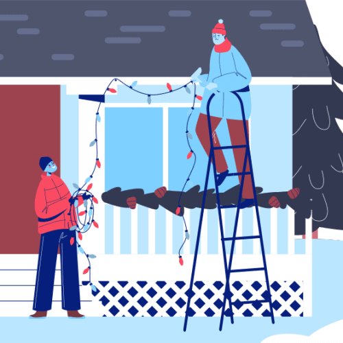 people-prepare-for-christmas-decorating-house-roof-with-garland-light